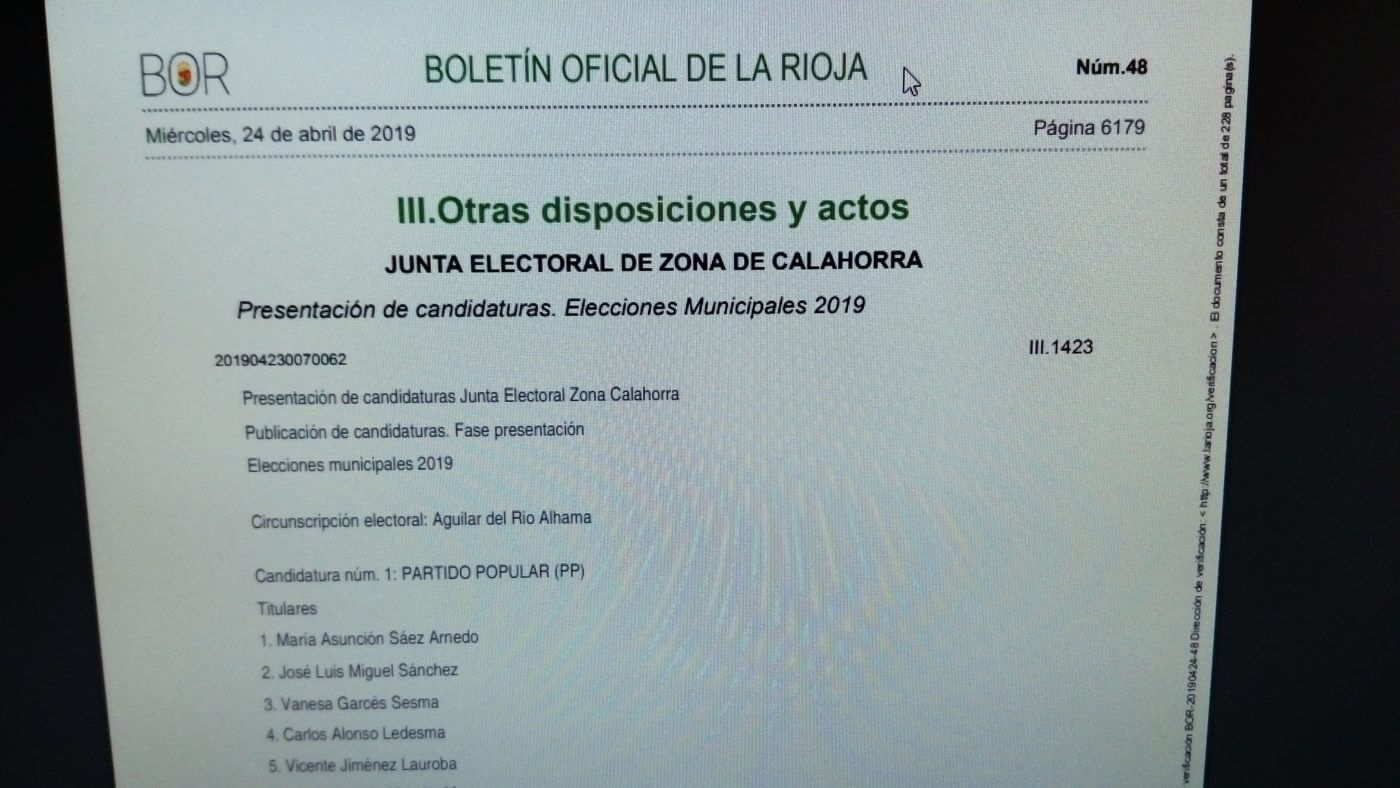 Lee más sobre el artículo BOR publica hoy todas las candidaturas electorales presentadas en los municipios riojanos