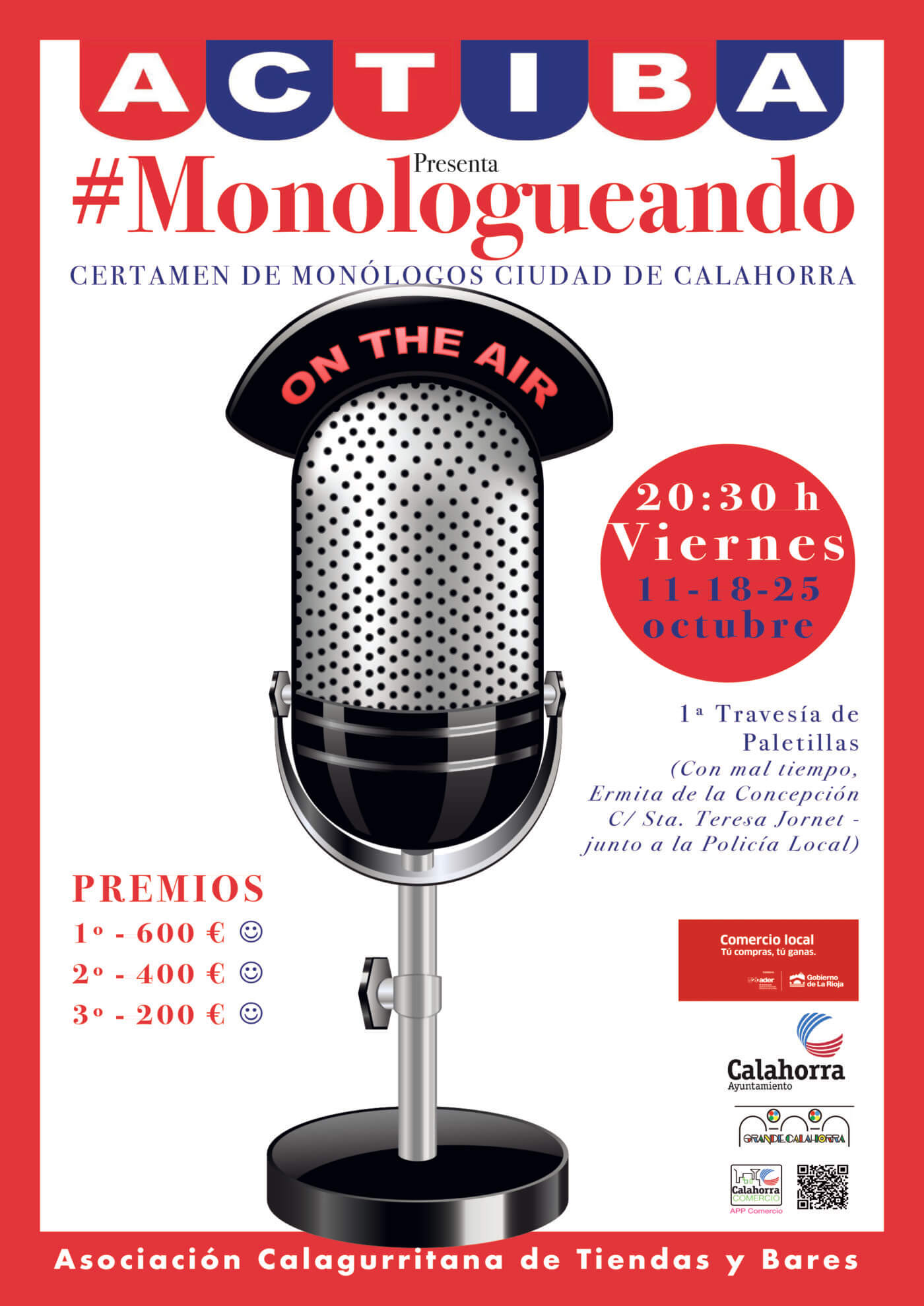 Lee más sobre el artículo El ‘I Certamen de Monólogos de Calahorra’ se celebrará los viernes 11, 18 y 25 de octubre