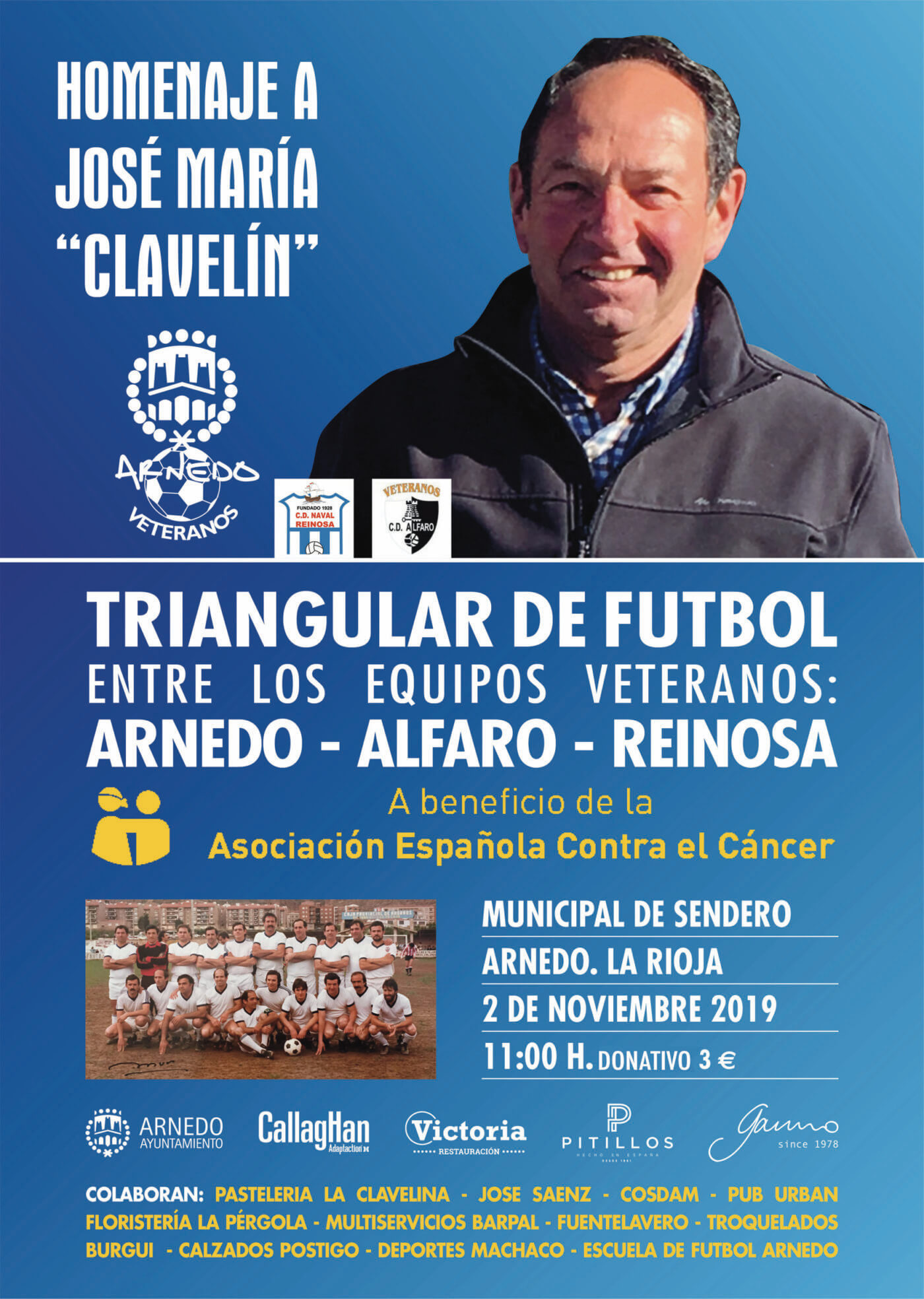 Lee más sobre el artículo Un triangular de fútbol de veteranos homenajeará a José María de Blas ‘Clavelín’