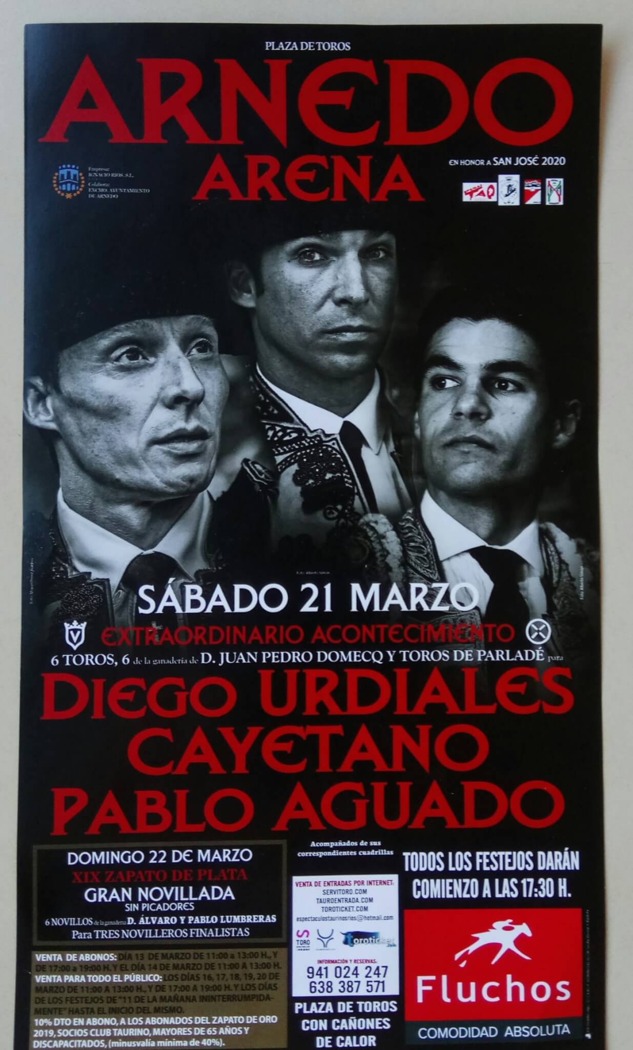 Lee más sobre el artículo Urdiales, Cayetano y Paco Aguado torearán la corrida del sábado 21 de marzo en el Arnedo Arena