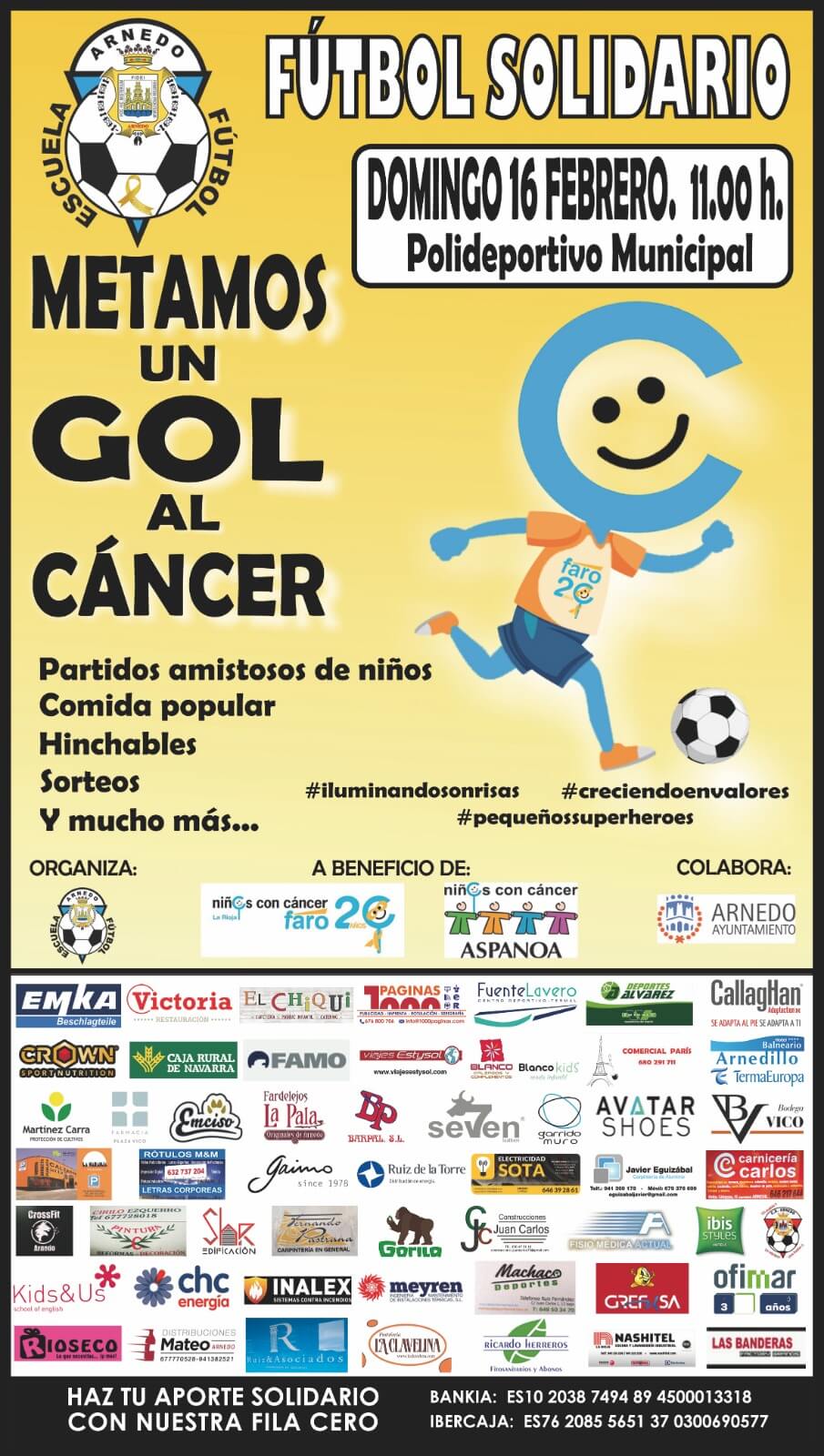 Lee más sobre el artículo La Escuela de Fútbol de Arnedo organiza actos a favor de FARO y ASPANOA para ayudar a niños con cáncer y sus familias