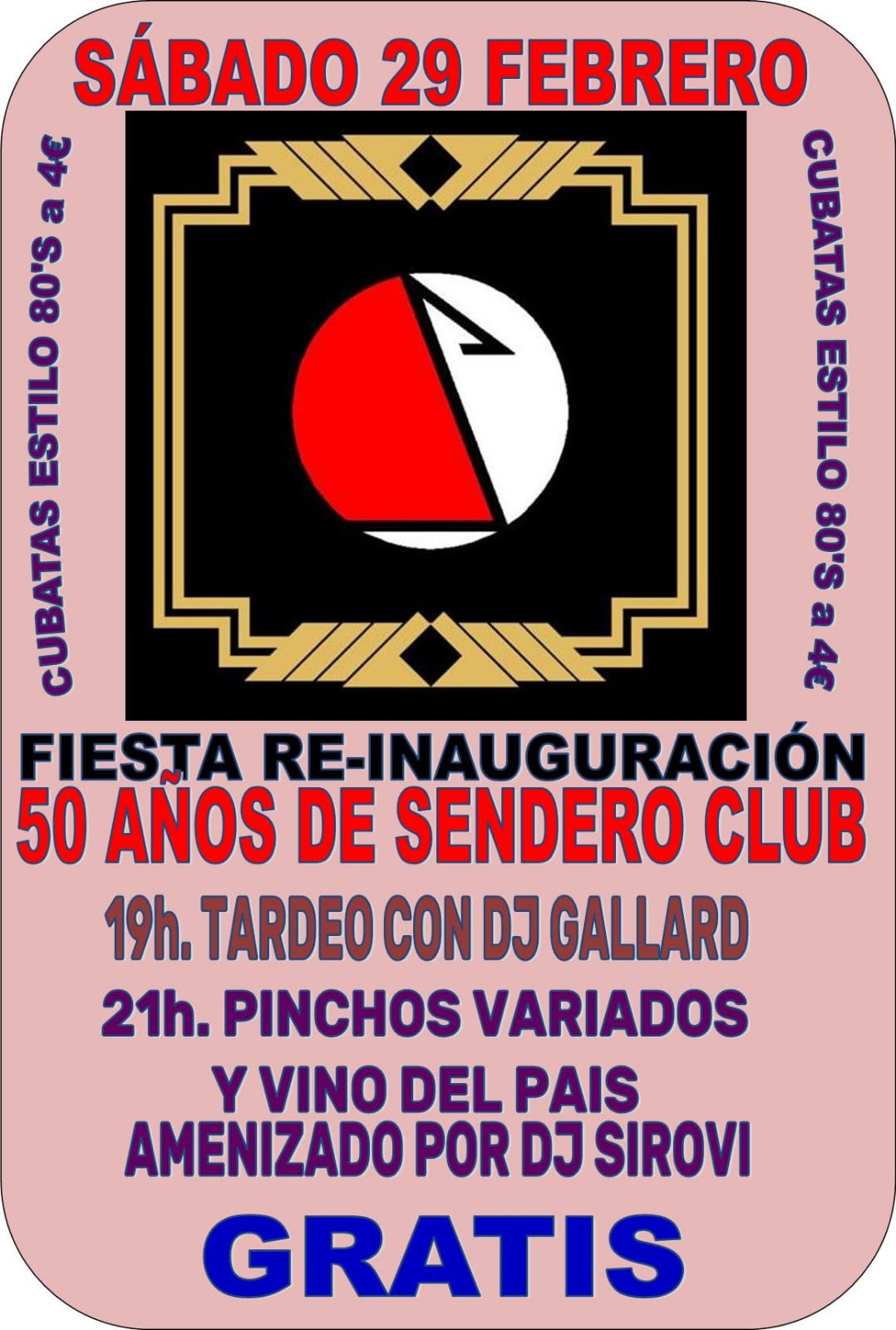 Lee más sobre el artículo Sendero celebra este sábado 29 de febrero una fiesta de reinauguración de su 50 aniversario