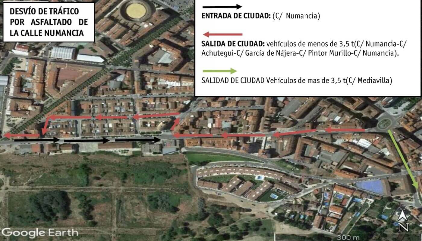 Lee más sobre el artículo Cambios en el tráfico de Calahorra por las obras que se realizan en la Avenida de Numancia