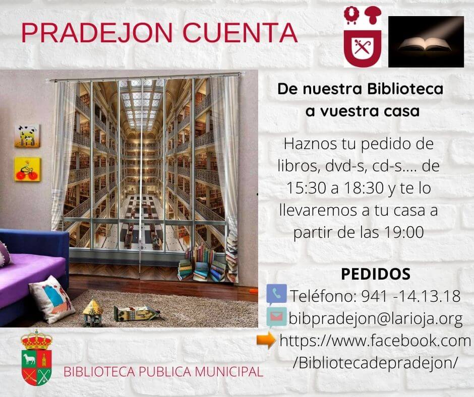 Lee más sobre el artículo La Biblioteca Municipal de Pradejón habilita un servicio de préstamo y devolución de libros ‘a domicilio’