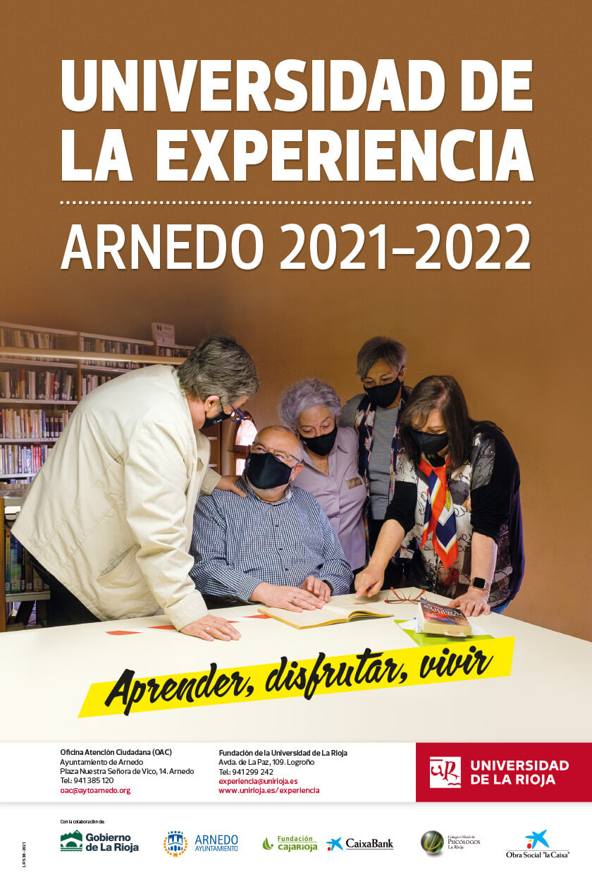 Lee más sobre el artículo La UR abre el plazo de matrícula en la Universidad de la Experiencia para el curso 2021-2022 en sus sedes de Logroño, Calahorra, Haro y Arnedo