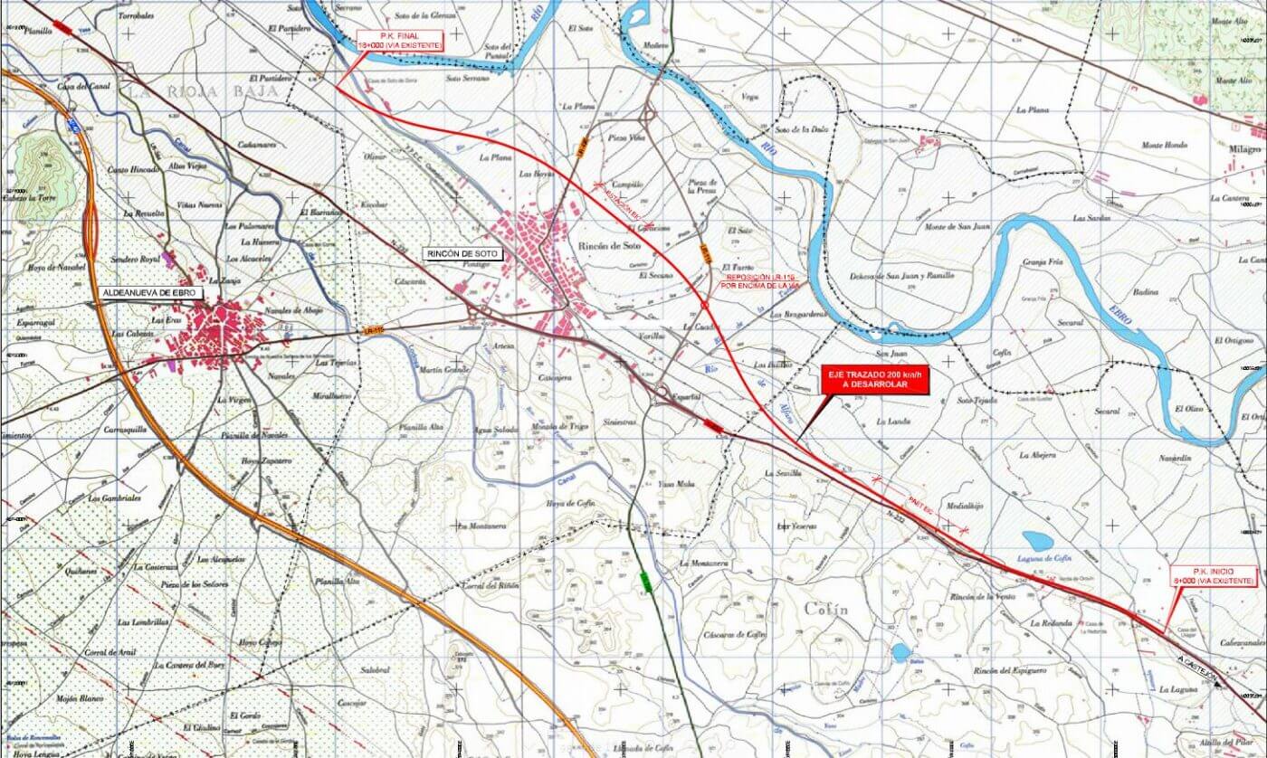 Lee más sobre el artículo ADIF licita la redacción del proyecto básico y de ejecución de la variante ferroviaria de Rincón de Soto por 2,4 millones de euros