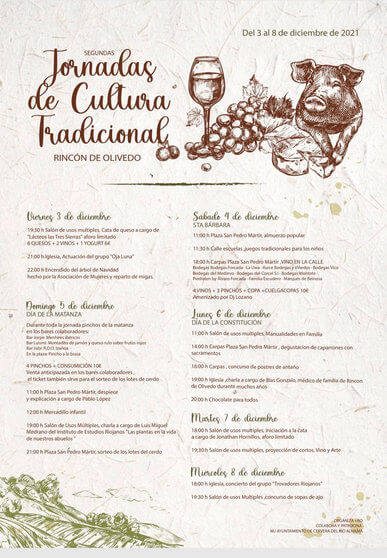 Lee más sobre el artículo Rincón de Olivedo celebra del 3 al 8 de diciembre sus segundas Jornadas de Cultura Tradicional