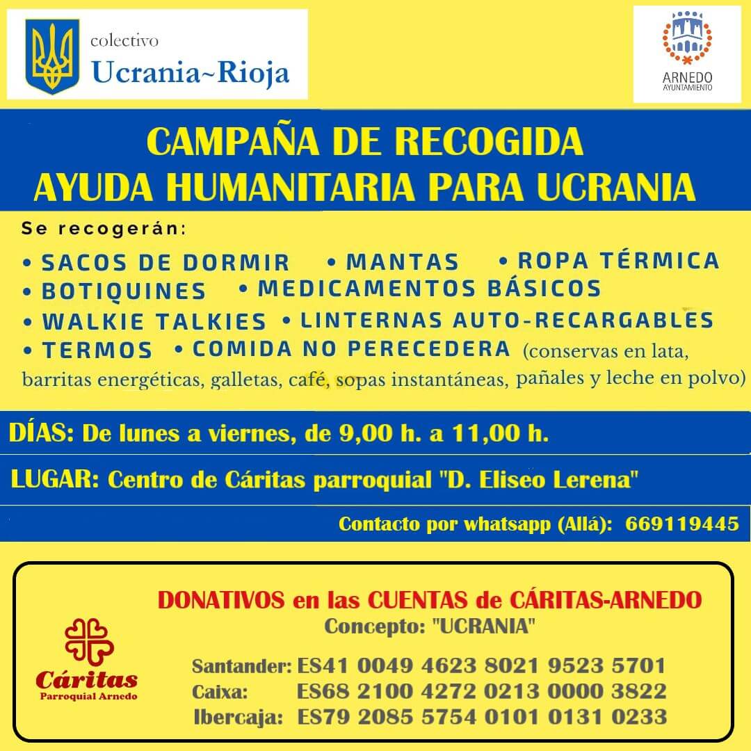 Lee más sobre el artículo Arnedo se ofrece como ciudad de acogida de refugiados ucranianos, a la espera de que se coordine su llegada