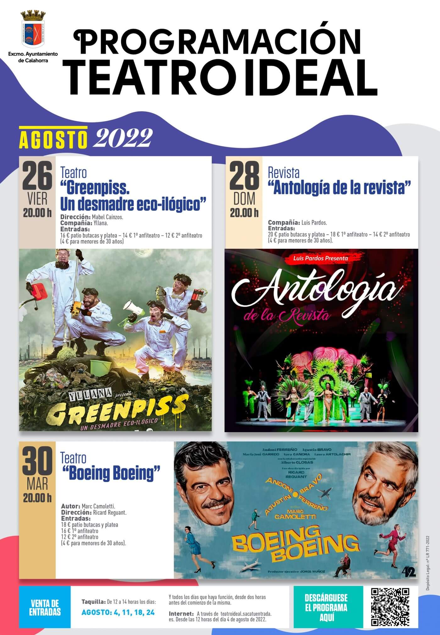 Lee más sobre el artículo Humor gestual, revista y comedia protagonizan la programación del Teatro Ideal de Calahorra durante las fiestas de agosto