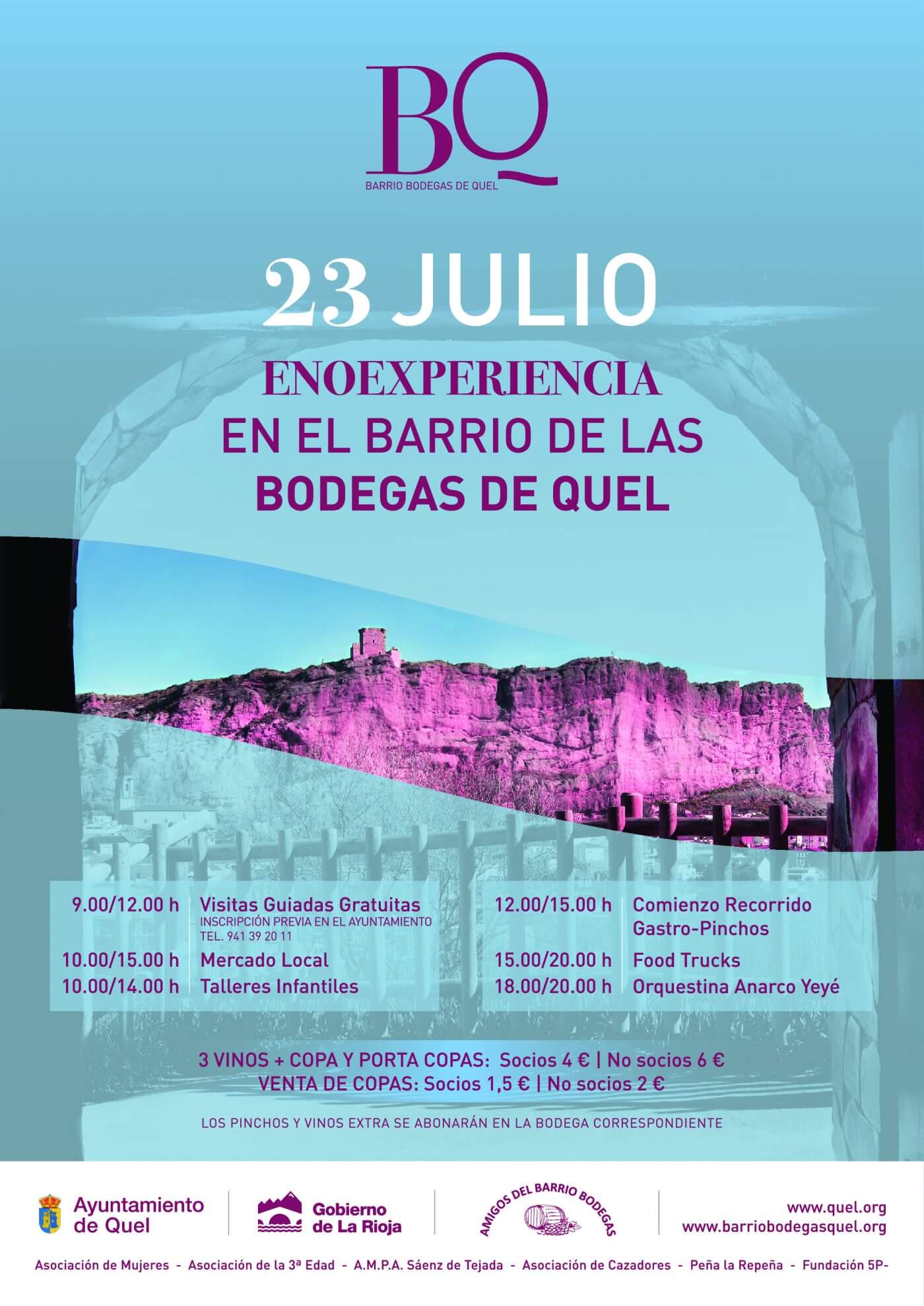 Lee más sobre el artículo La localidad de Quel organiza el próximo sábado 23 de julio la tercera edición de la ‘Enoexperiencia BQ’ en su Barrio de Bodegas