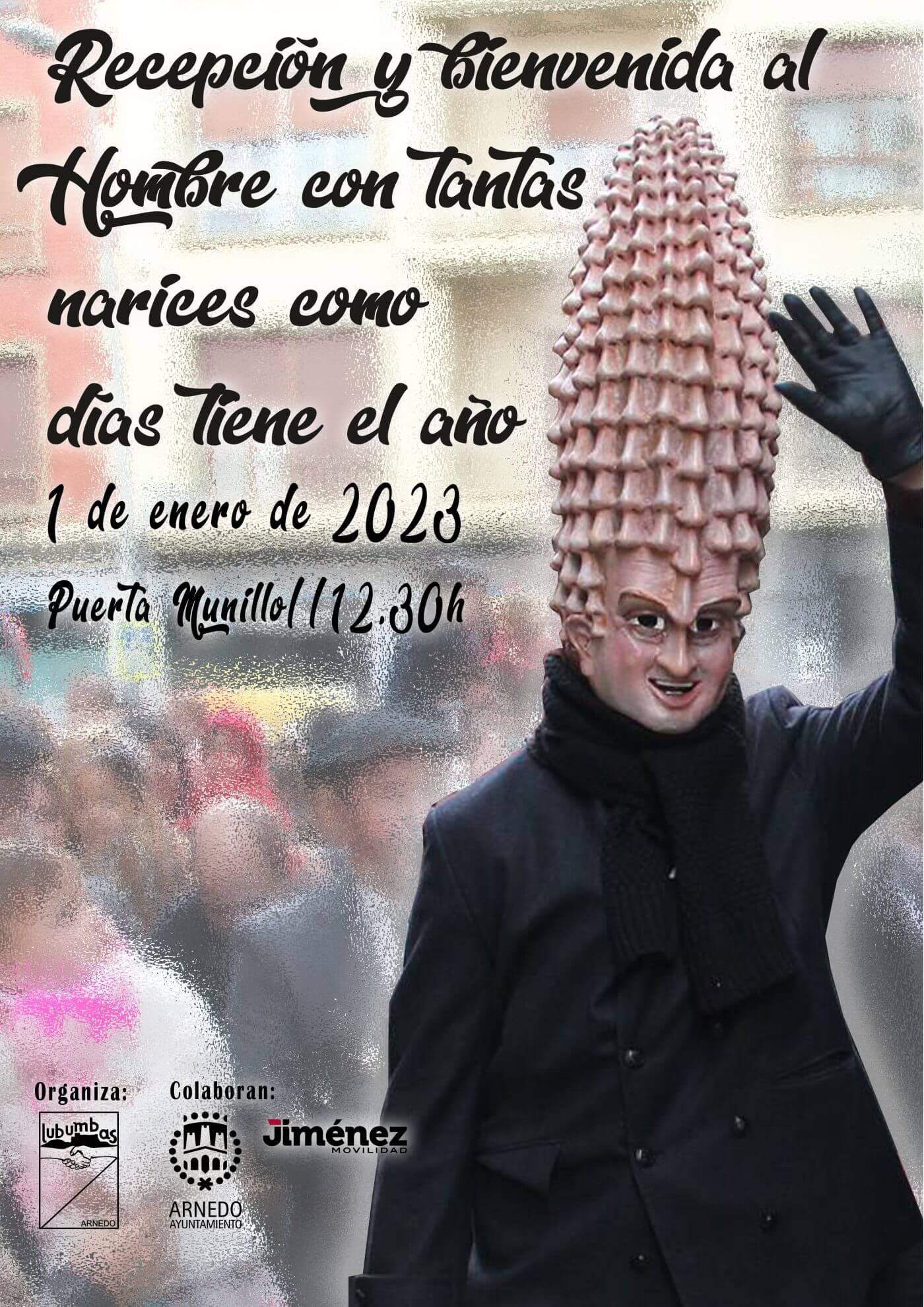 Lee más sobre el artículo La peña Lubumbas de Arnedo vuelve a abrir el año nuevo con la recepción al hombre de las 365 narices