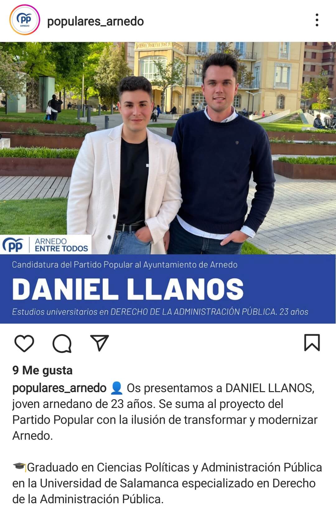 Lee más sobre el artículo El joven Daniel Llanos será uno de los integrantes de la candidatura municipal del PP de Arnedo encabezada por Jesús Rubio