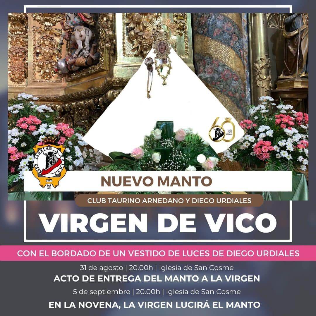 Lee más sobre el artículo El Club Taurino Arnedano ofrecerá un nuevo manto a la Virgen de Vico, confeccionado con un vestido de luces de Diego Urdiales