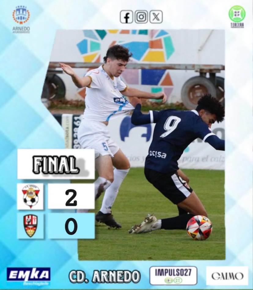 Lee más sobre el artículo El CD Arnedo jugará el domingo en el campo del Alberite tras ganar al líder, la UDL Promesas, por 2 a 0 en ‘Sendero’