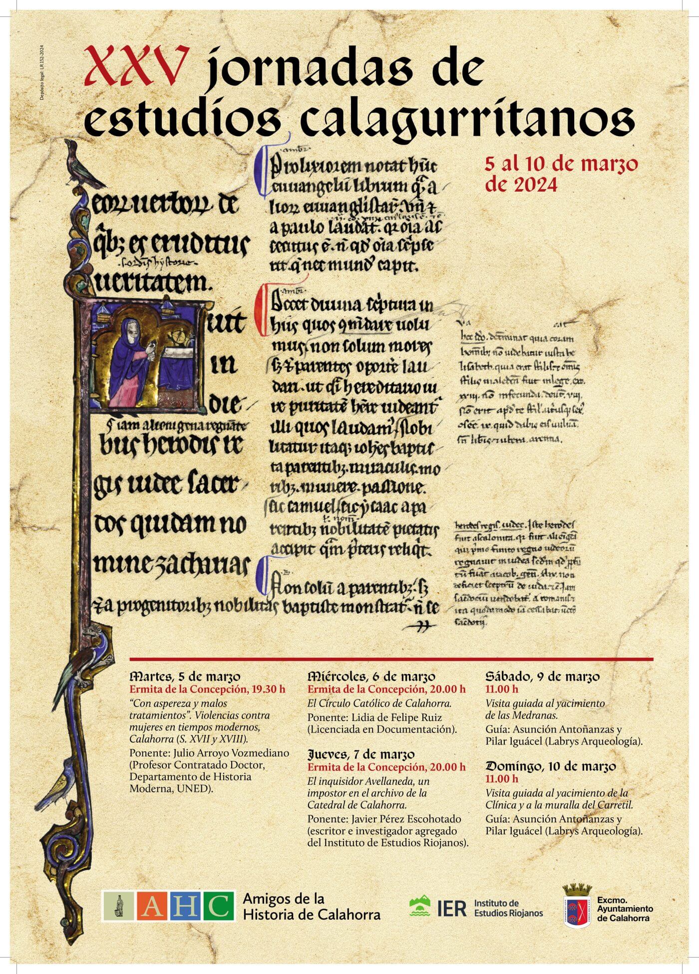 Lee más sobre el artículo Tres conferencias y varias visitas guiadas completan las XXV Jornadas de Estudios Calagurritanos