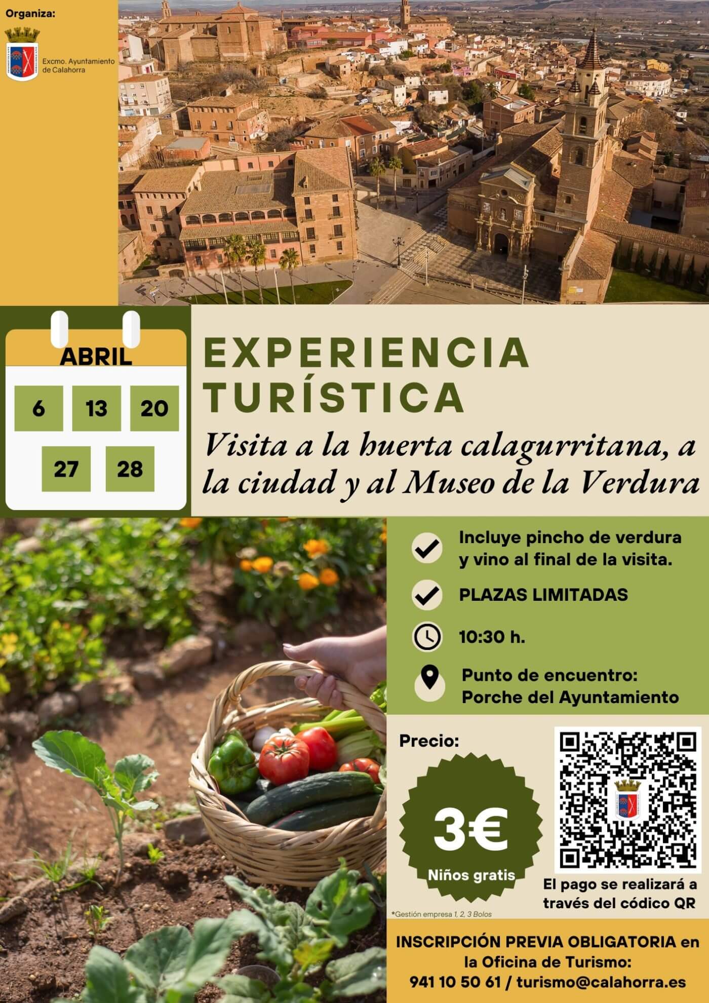 Lee más sobre el artículo El Ayuntamiento de Calahorra ofrece cinco experiencias turísticas en abril con la verdura como protagonista