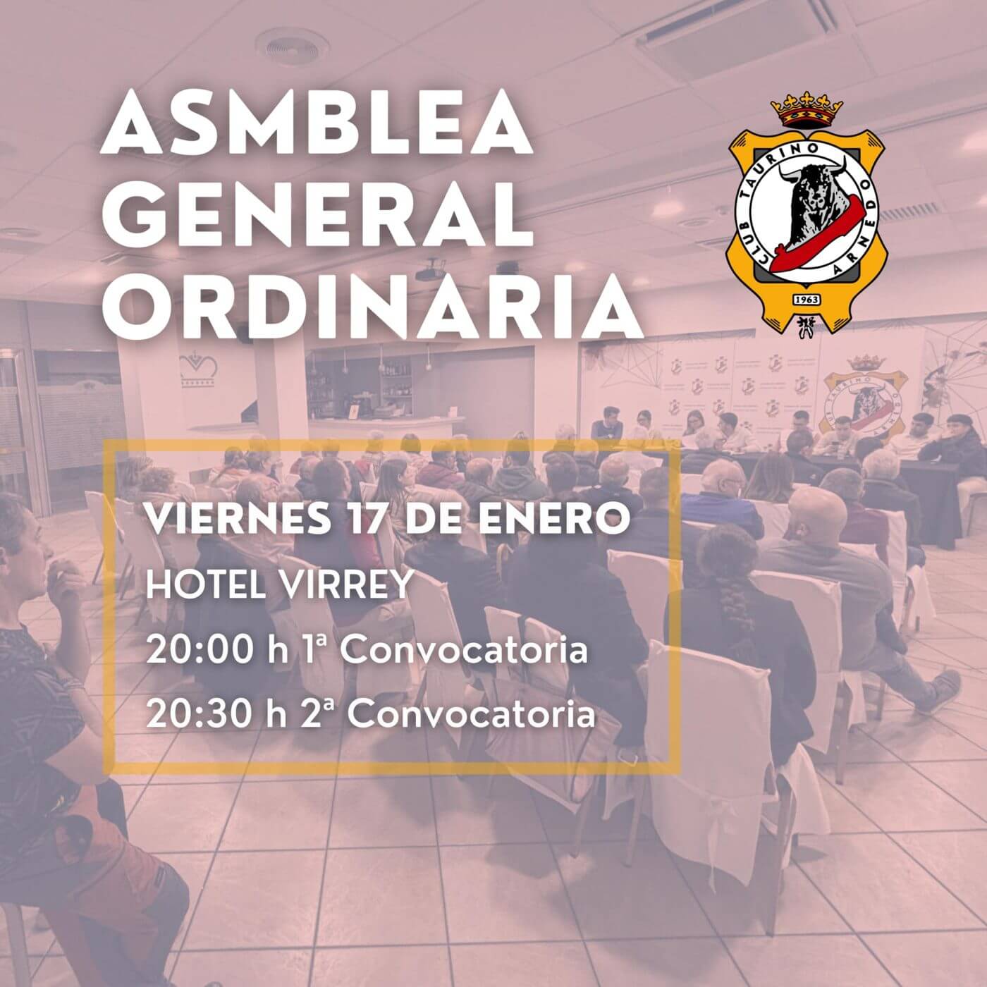 Lee más sobre el artículo El Club Taurino Arnedano celebra este viernes 17 de enero su asamblea general ordinaria en la que Javier Rubio será reelegido presidente