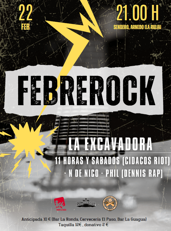 Lee más sobre el artículo IU Arnedo organiza el sábado 22 de febrero ‘Febrerock’ con «La Excavadora» como cabeza de cartel