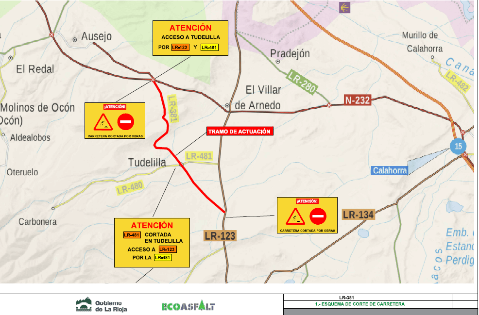 Lee más sobre el artículo La carretera LR-381 en Tudelilla estará cortada del 1 al 4 de julio por obras