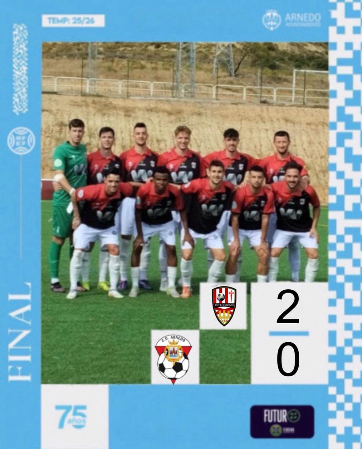 Lee más sobre el artículo El CD Arnedo jugará el domingo 5 de octubre en ‘Sendero’ ante el Berceo tras perder por 2 a 0 ante la UDL Promesas