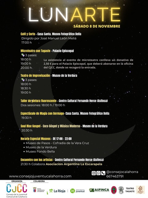 Lee más sobre el artículo El Consejo de la Juventud de Calahorra organiza el proyecto «Lunarte» el sábado 8 de noviembre