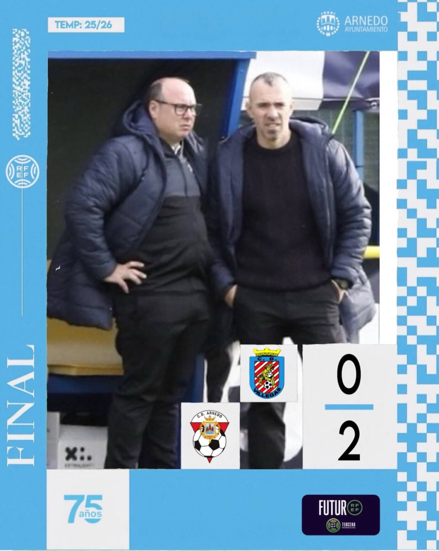 Lee más sobre el artículo El CD Arnedo de Tercera RFEF gana por 0 a 2 al Villegas el último partido de 2025