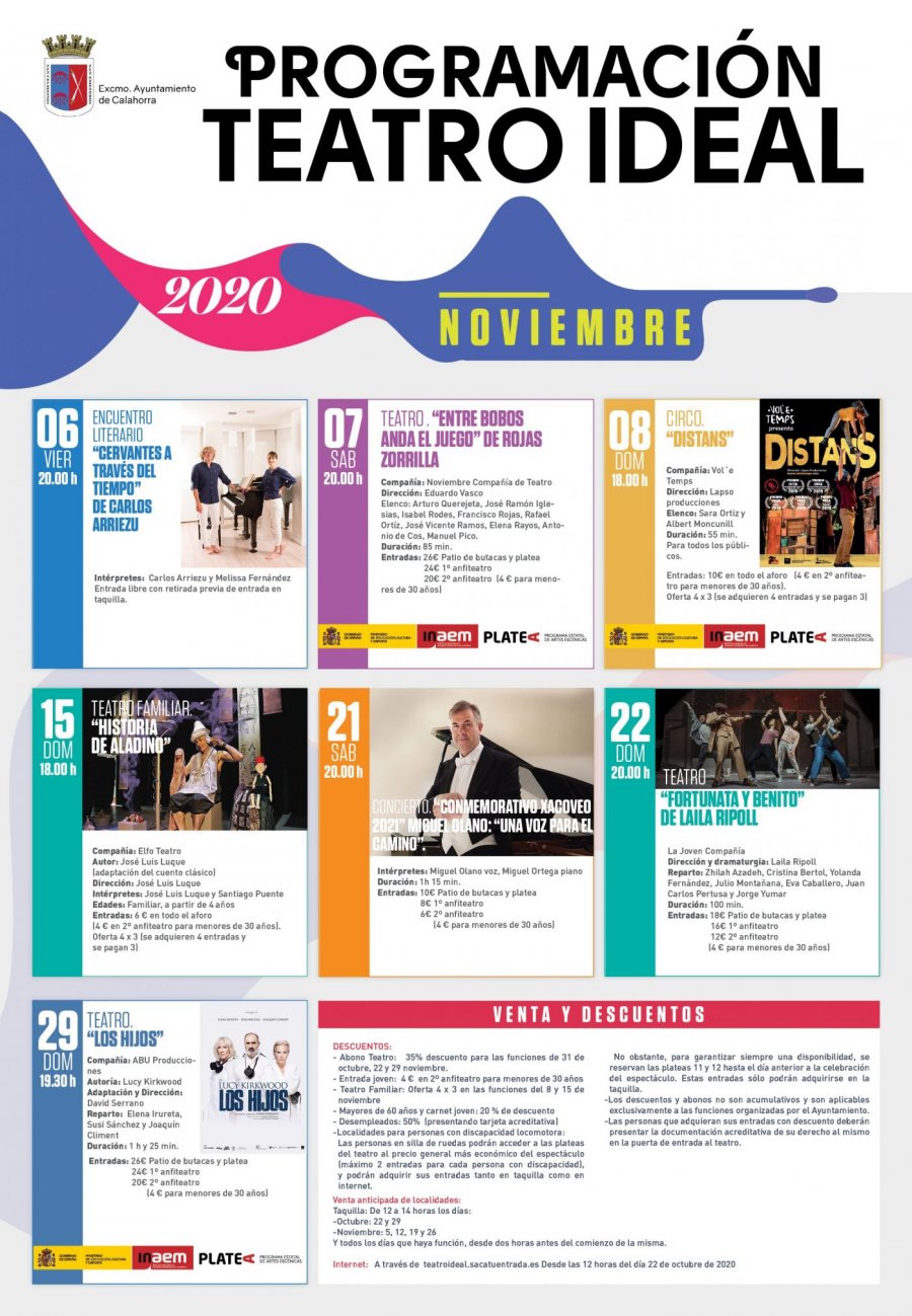 CALAHORRA cartel teatro Ideal noviembre 2020