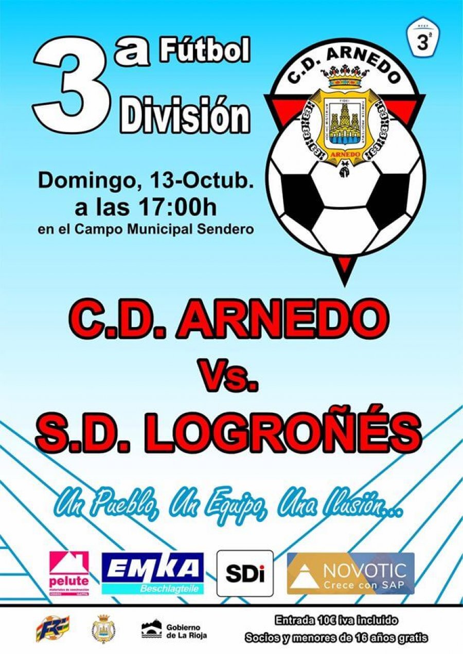 CD ARNEDO cartel partido 13 octubre