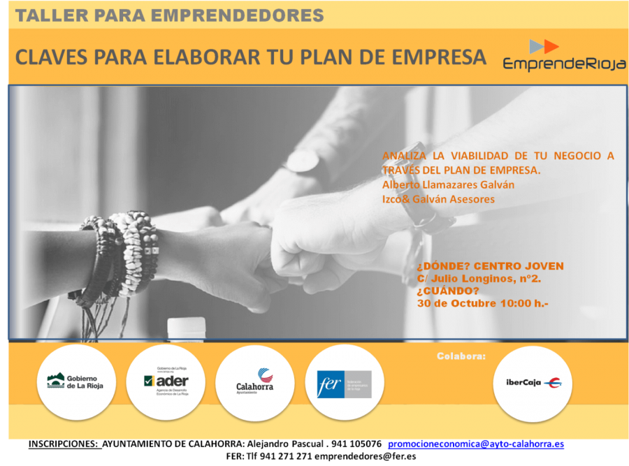 CALAHORRA cartel talleres emprendedores octubre
