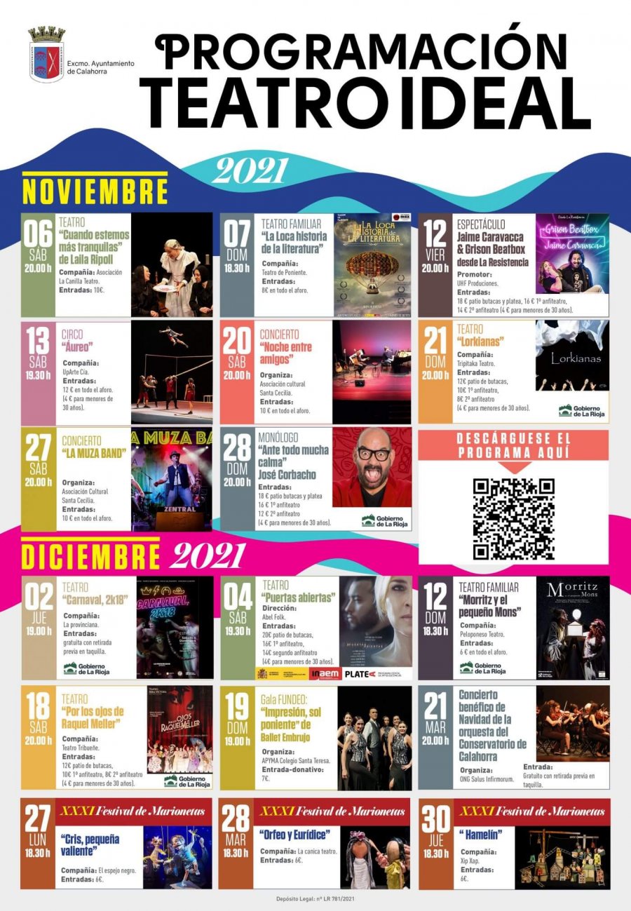 CALAHORRA cartel teatro noviembre y diciembre 2021
