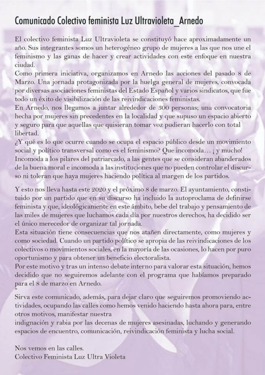 LUZ ULTRAVIOLETA comunicado
