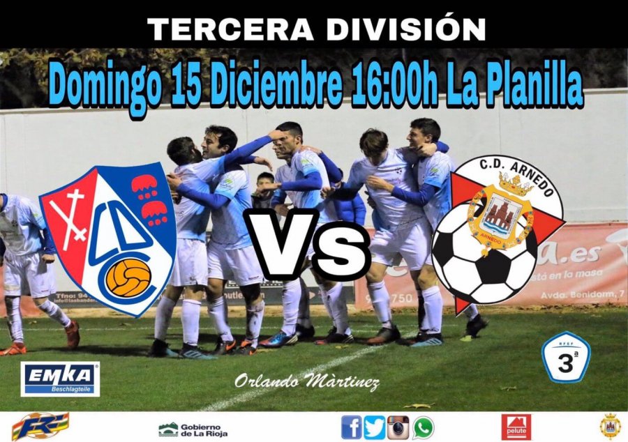 CD ARNEDO cartel partido 15 diciembre