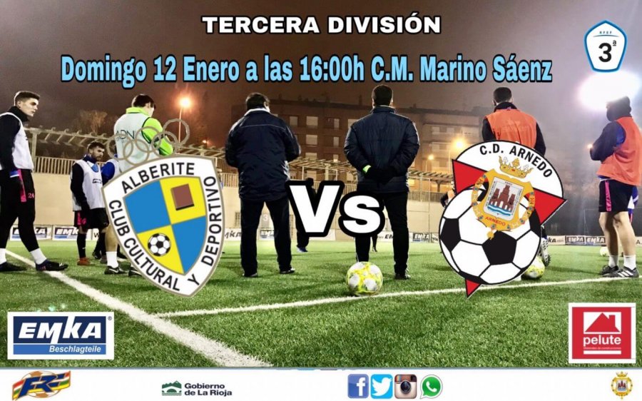 CD ARNEDO cartel partido 12 enero