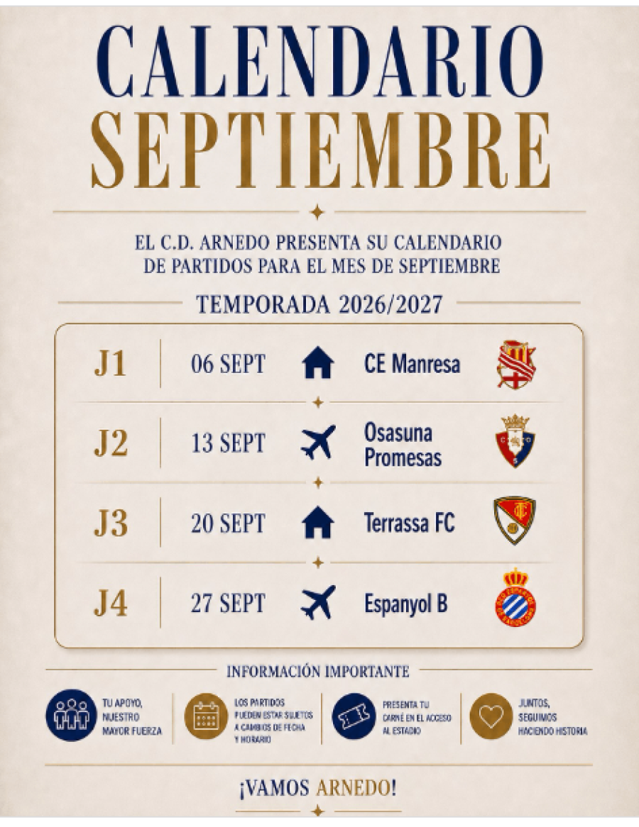 CD ARNEDO partidos liga septiembre