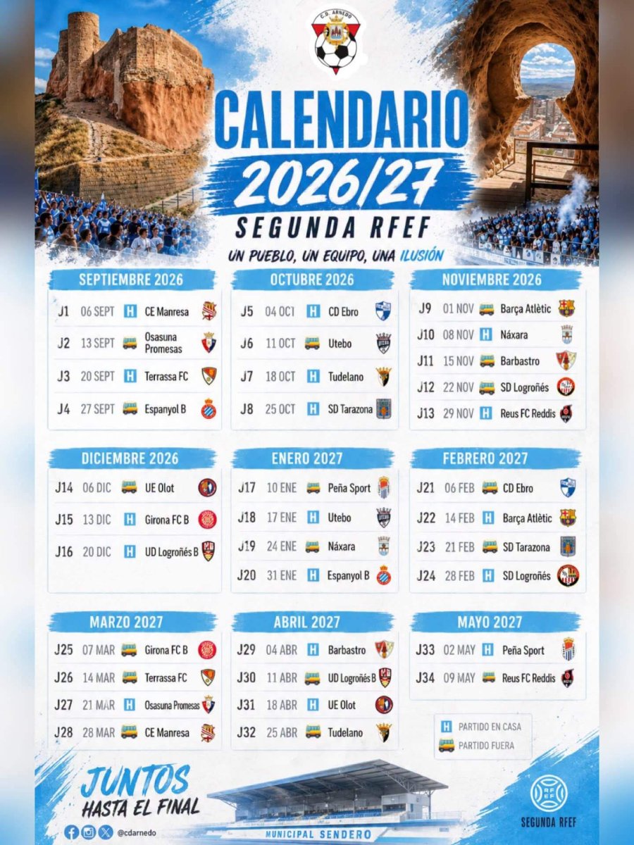 CD ARNEDO CALENDARIO temporada 26-27