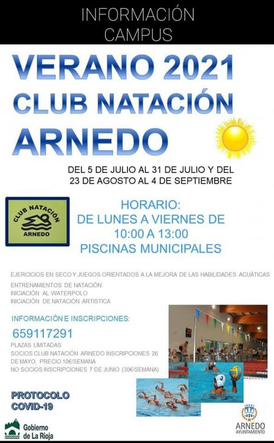 CLUB NATACIÓN campus verano cartel ok