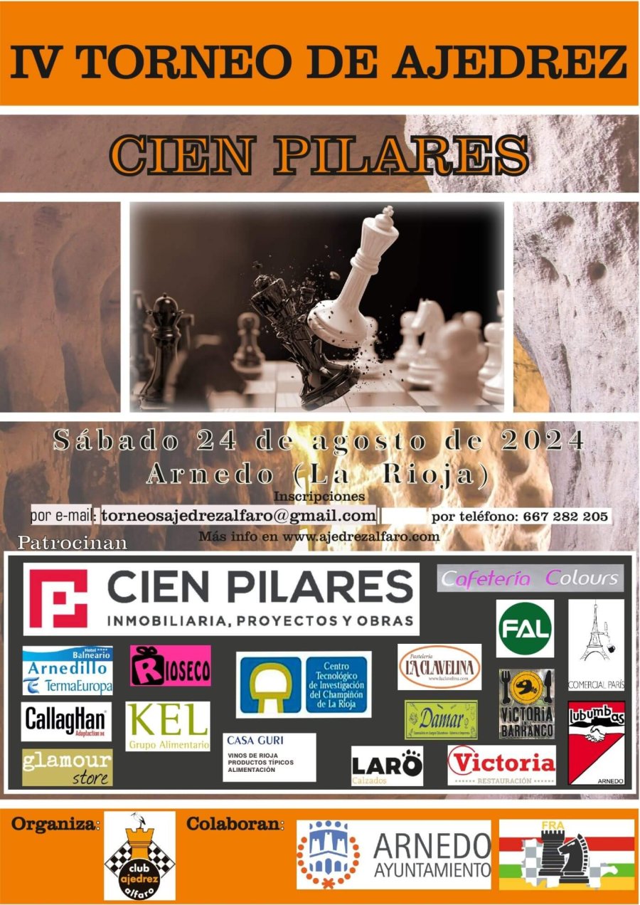 TORNEO AJEDREZ cien pilares cartel