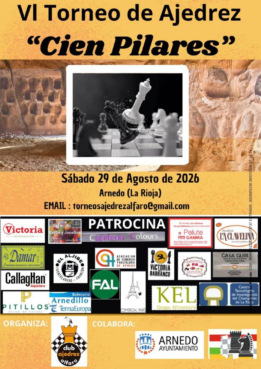 TORNEO AJEDREZ CIEN PILARES ARNEDO