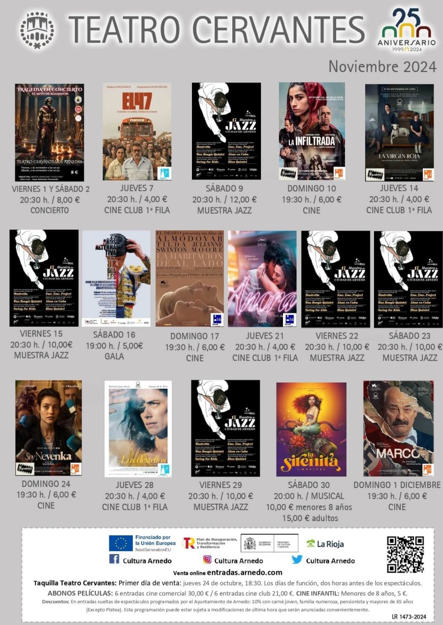 TEATRO CERVANTES programa noviembre