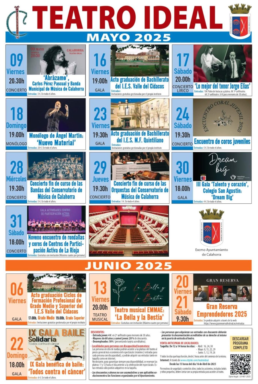 CALAHORRA cartel teatro mayo y junio 2025