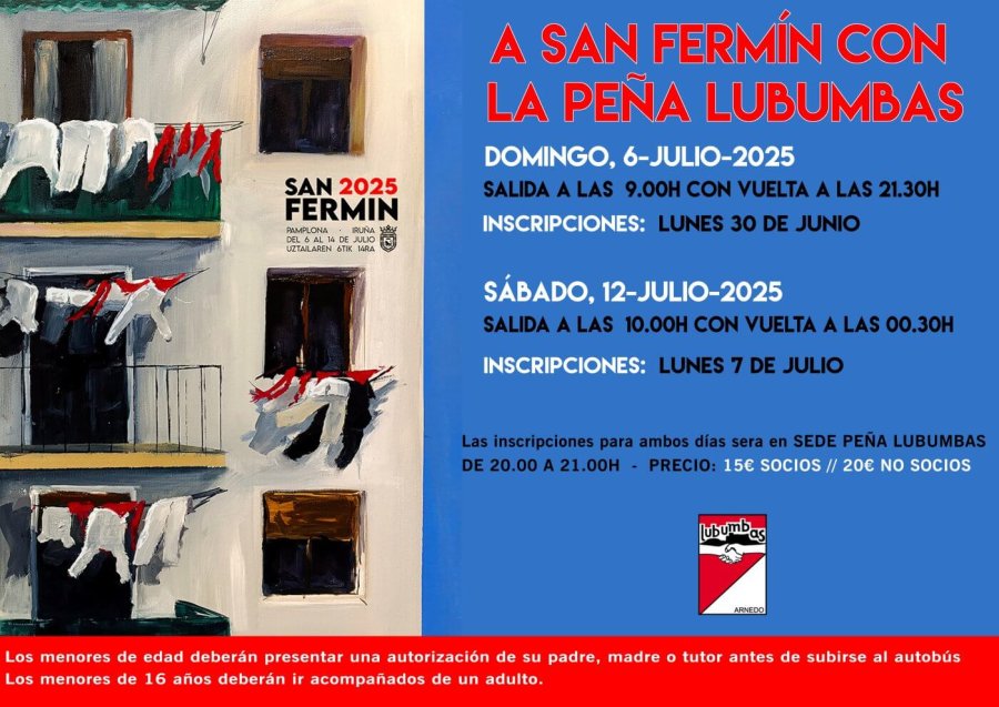 PEÑA LUBUMBAS cartel 1 VIAJE A SAN FERMIN 2025