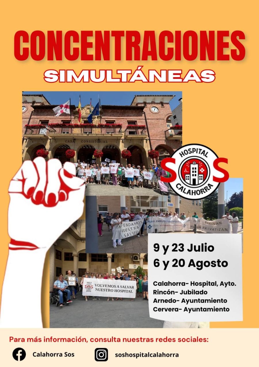 PLATAFORMA HOSPITAL concentraciones julio y agosto