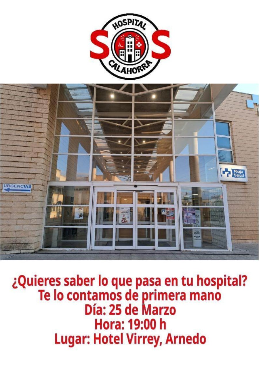 HOSPITAL CALAHORRA cartel asamblea Arnedo 25 marzo