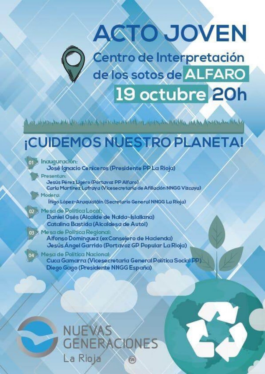 ALFARO ACTO NNGG CUIDEMOS PLANETA carte ALFARO ACTO NNGG CUIDEMOS PLANETA carte