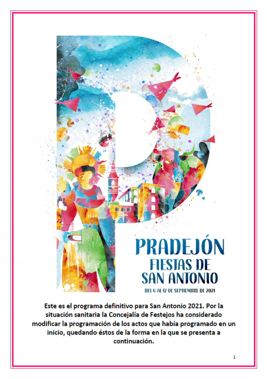 PRADEJON fiestas San Antonio cartel